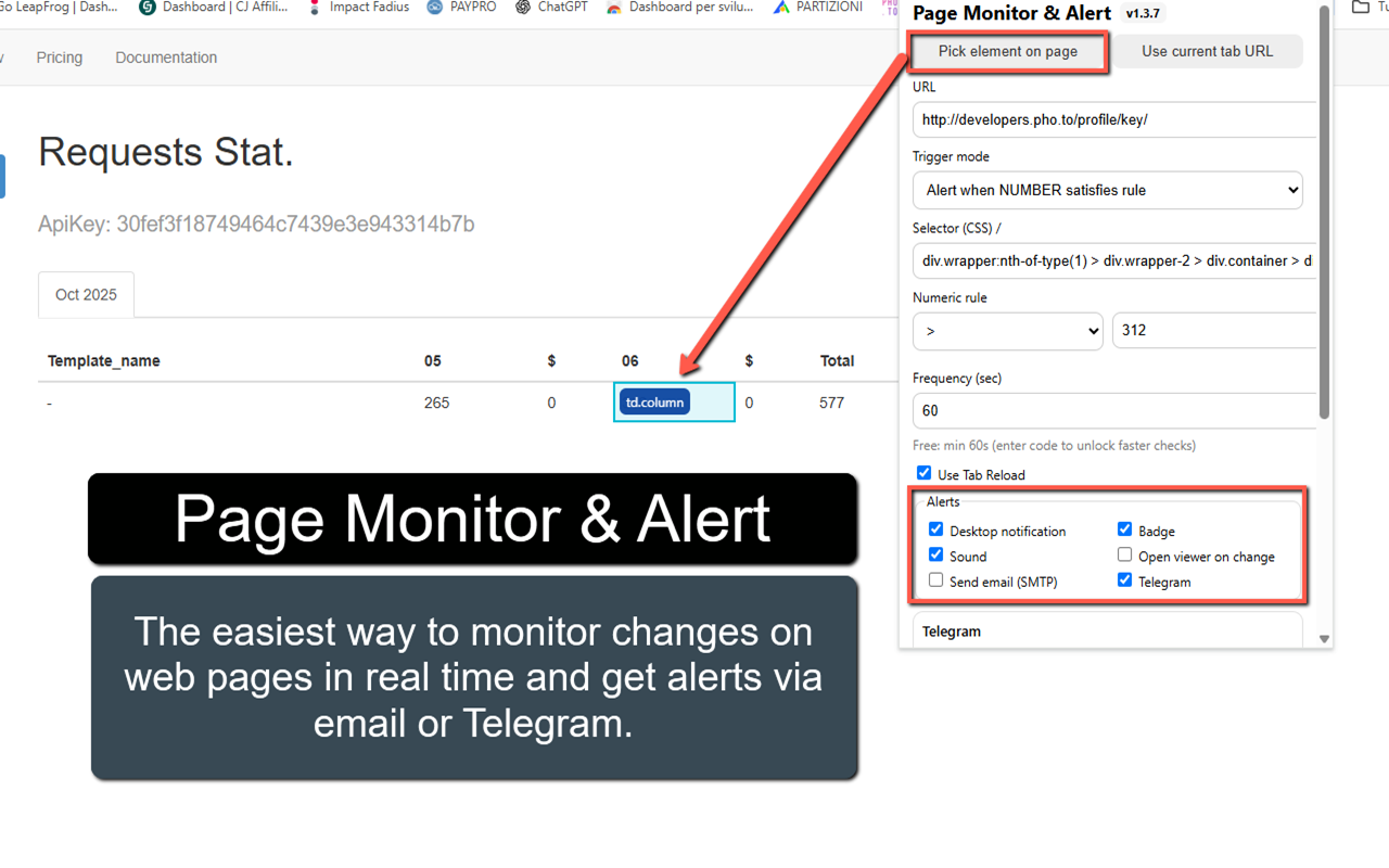 Setup — URL, Selector, Trigger