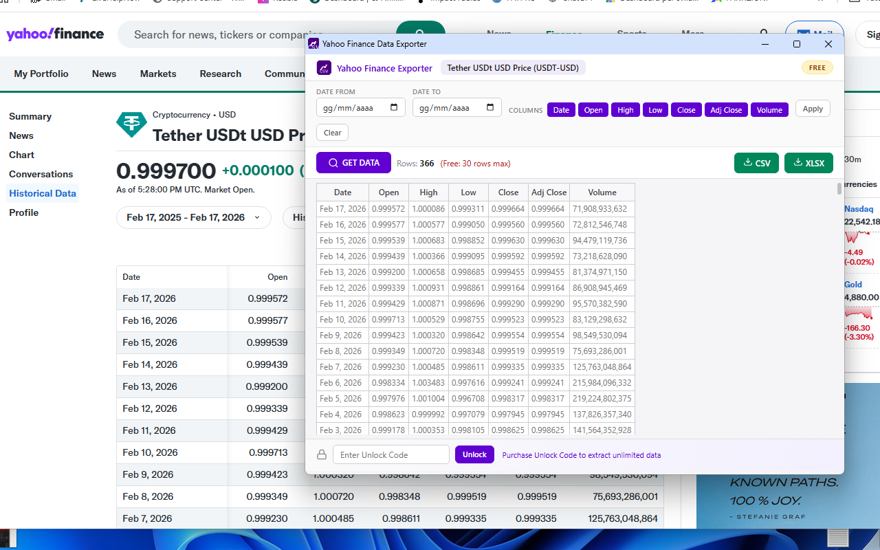 Screenshot 1 - Popup with data table